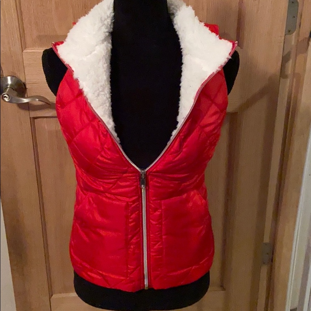 Sherpa Lined Red Vest